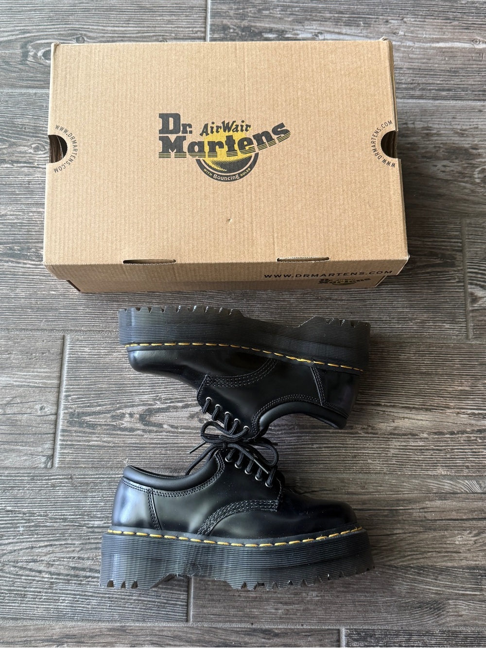 Dr. Martens Quad 8053 Black Platform Oxford Shoes